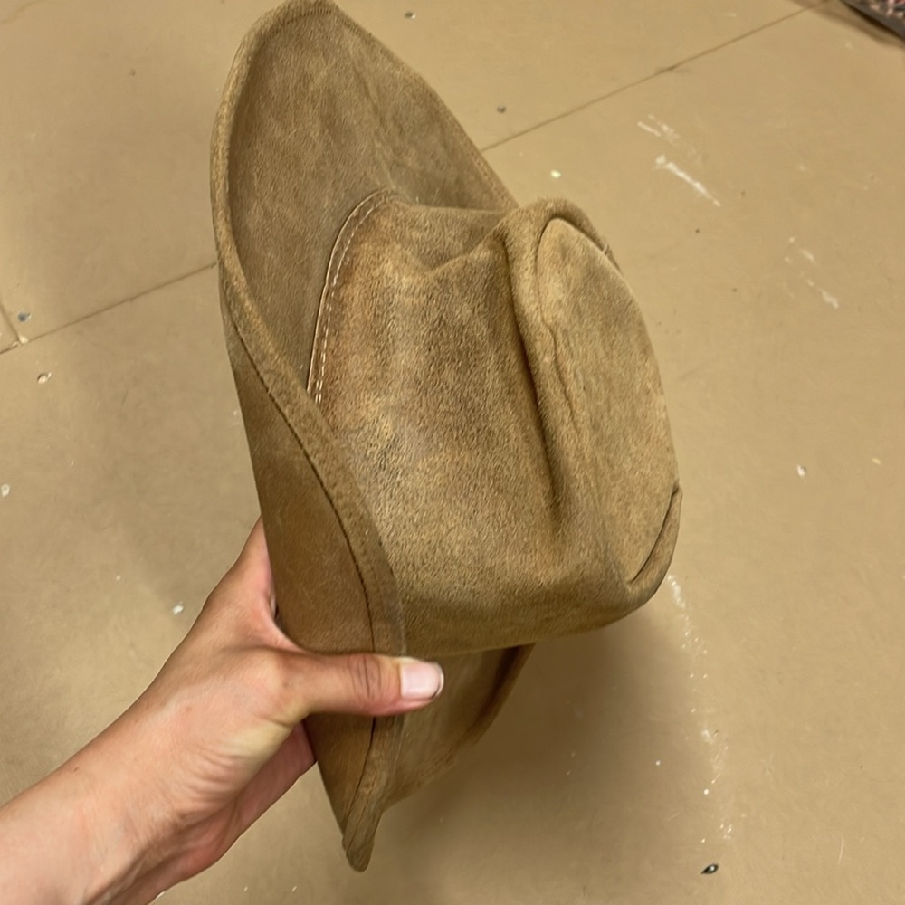 Sold****MinneTonka genuine leather brown hat